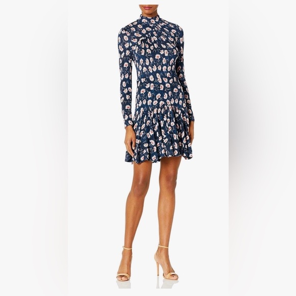 NWT! Designer! Rebecca Taylor Women's Long Sleeve Fleur Turtleneck Dress, Size M - Picture 3 of 12